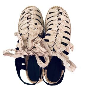 Rebecca Minkoff white leather flat espadrille sandals